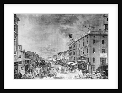 Lithograph of Street Scene in Baltimore by Anonymous