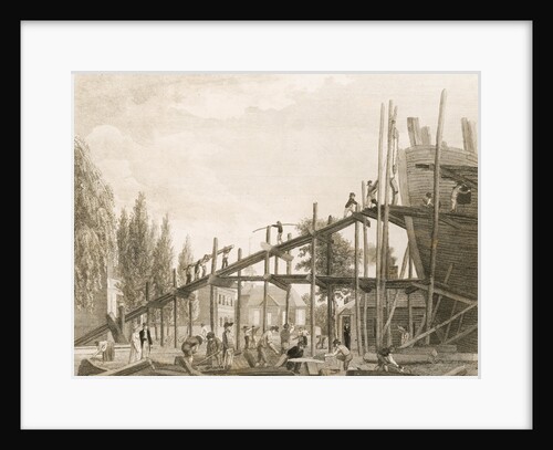 Men Building Ship by Anonymous