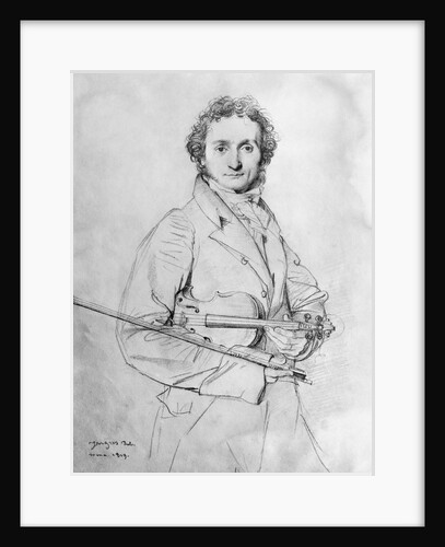 Pencil Sketch of Niccolo Paganini by Jean Auguste Dominique Ingres