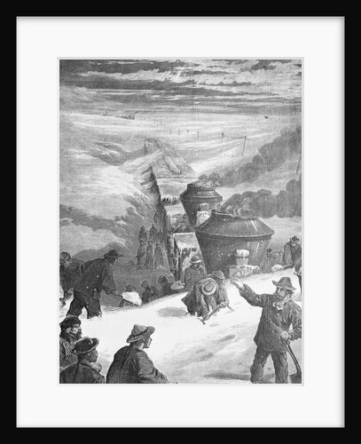 Train Cars Snowbound by Anonymous