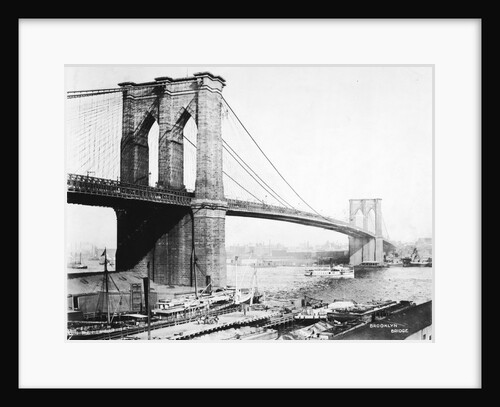Steam Ship Passing Underneath Brooklyn Bridge by Anonymous