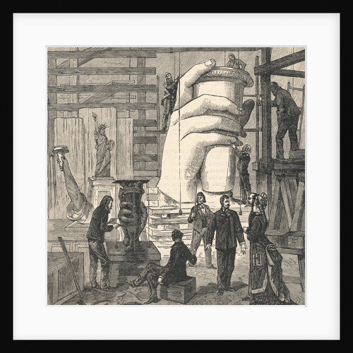 Workman Building Statue of Liberty by Anonymous