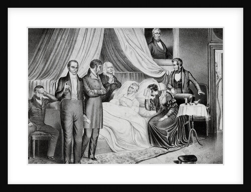 William H. Harrison on His Death Bed with Visitors by Anonymous