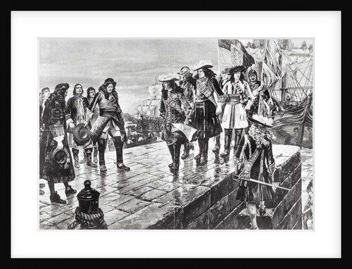 Illustration of William III Leaving Ship with His Party by Richard Canton Woodville