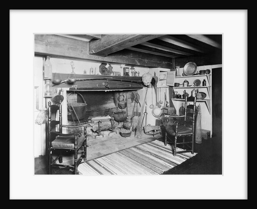 Interior of Early American Furnished Kitchen by Anonymous