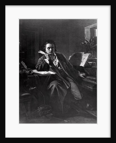 Beethoven Concentrating on His Work by Anonymous
