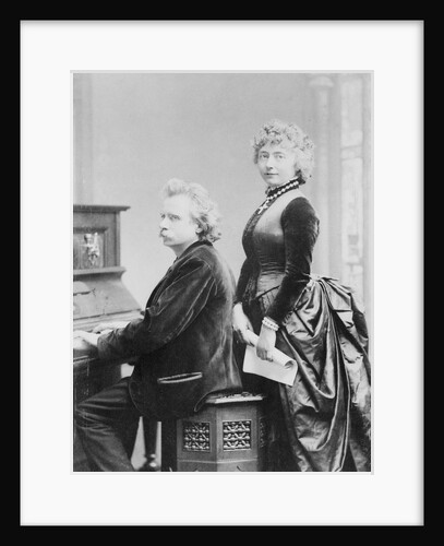 Evard Grieg Playing Piano with Wife Looking On by Anonymous