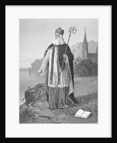 Illustration of Saint Patrick on Shoreline by Anonymous
