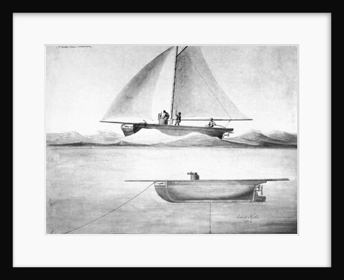 Painting of The Nautilus Submarine by Robert Fulton