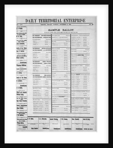 Display of Early American Newspaper with Election Ballot by Anonymous
