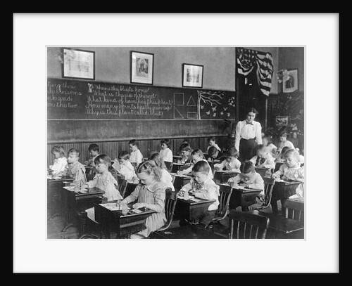 Children Drawing in Art Class by Anonymous