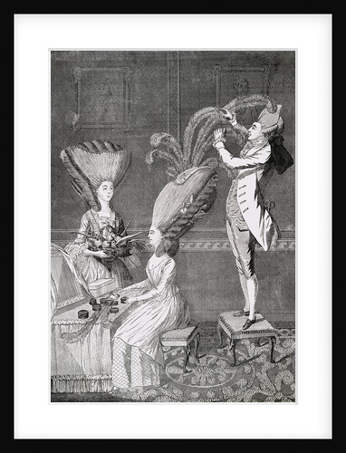 Hairdresser Creating Elaborate Hairdo by Anonymous