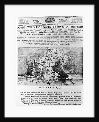 Maine Explosion Headline in the "New York World" by Anonymous