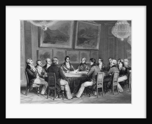 Illustration of Louis Philippe Signing Proclamation by Anonymous