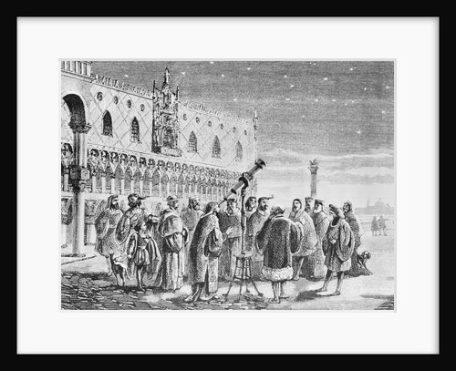 Illustration of Galileo Demonstrating Telescope by Anonymous