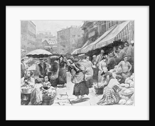 Crowded Street in New York Italian Neighborhood by Anonymous