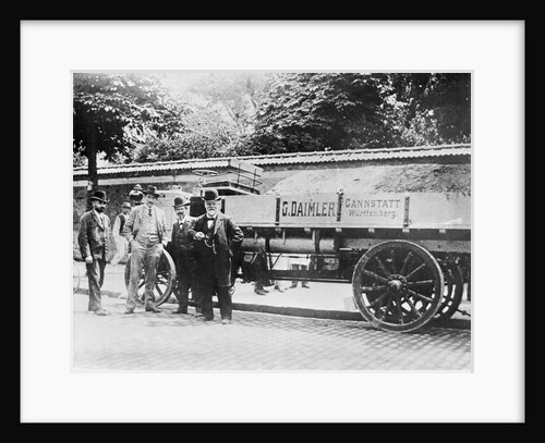 Gottlieb Daimler Posing with Others at Truck by Anonymous
