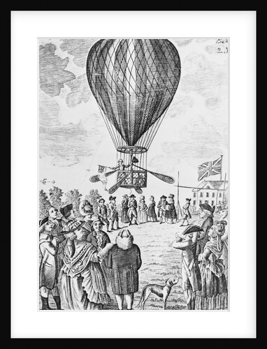 Crowd Watching Hot Air Balloon Ascending at Moorfields by Anonymous