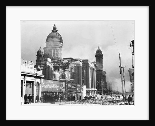 Ruined City Hall and Smoke by Anonymous