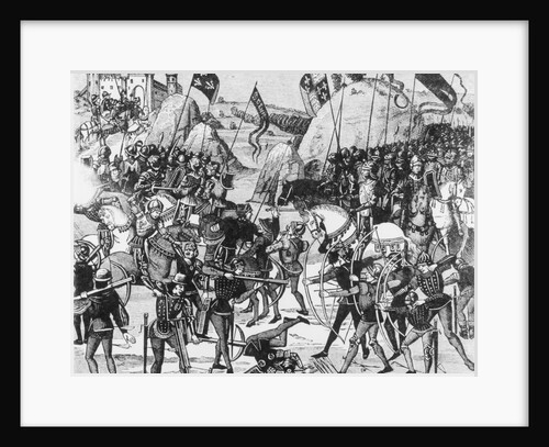 Illustration of the Battle of Crecy near Castle by Anonymous