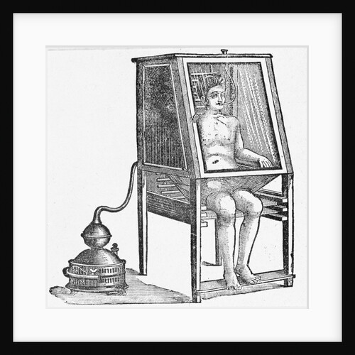 Drawing of Man Inside an Early Steam Bath by Anonymous