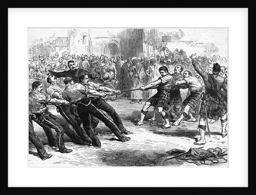 Drawing with Gazing Crowd and Military Men in Tug of War by Anonymous