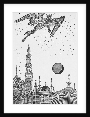 Illustration of the Devil Hovering over City of Constantinople by Anonymous