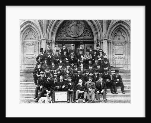 Harvard HastyPudding Club Posing Outside Building by Anonymous