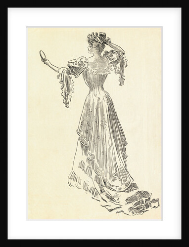 Illustration of Woman Wearing Gown with Corset by Anonymous