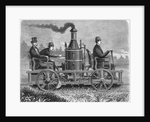 Men Operating Steam Hand Car by Anonymous