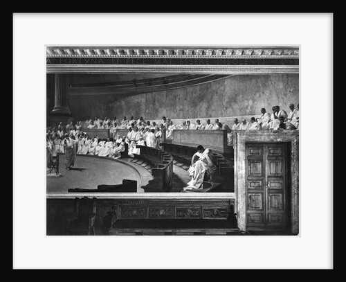 Early Roman Senate Mural Painting by Maccari