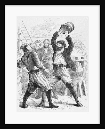 Illustration of Captain Kidd Hitting Attacking Tom Moore by Anonymous