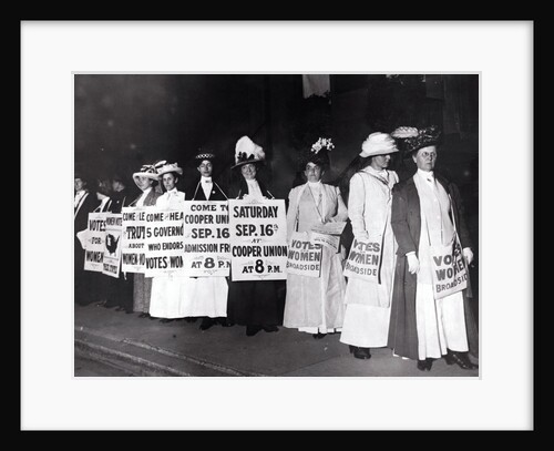 Suffragettes Marching with Signs by Anonymous