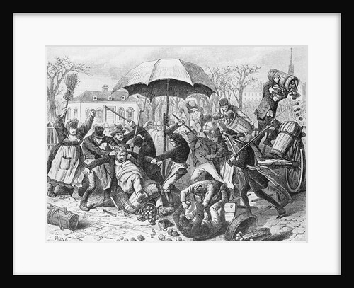 19th-Century Illustration of a Food Riot by Anonymous