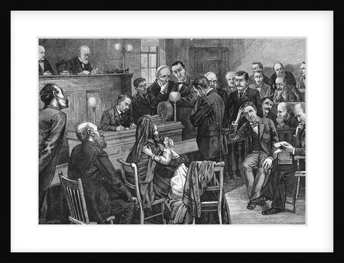 Man Being Accused in Courtroom Scene by Anonymous