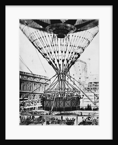 View of Passengers in Gondola of Large Air Balloon by Anonymous