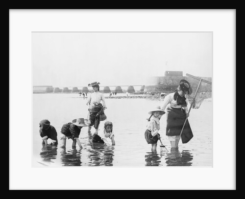 Children Crabbing on the Seashore by Anonymous