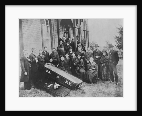 Family with Open Coffin by Anonymous
