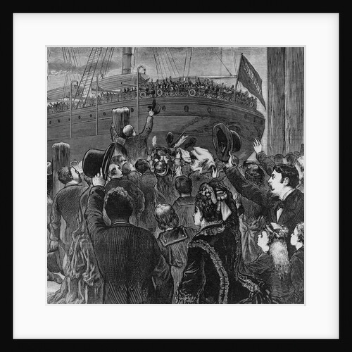 Ship Leaving Docks as Crowds Wave Goodbye by Anonymous