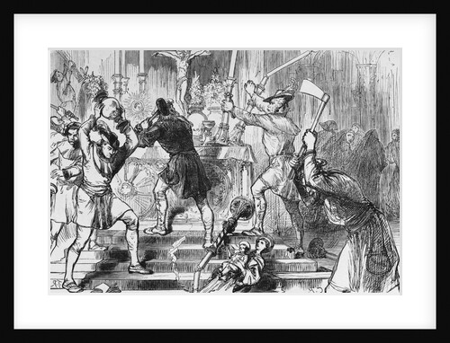 Crowd Smashing Religious Objects by Anonymous