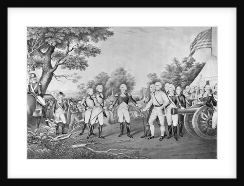 Lithograph of The Surrender of General Burgoyne by Currier & Ives