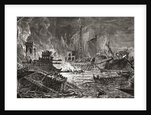 Illustration of the Battle of Actium by Anonymous