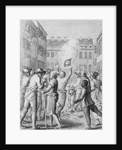 Engraving of Colonists Burning Stamp Act Papers by Anonymous