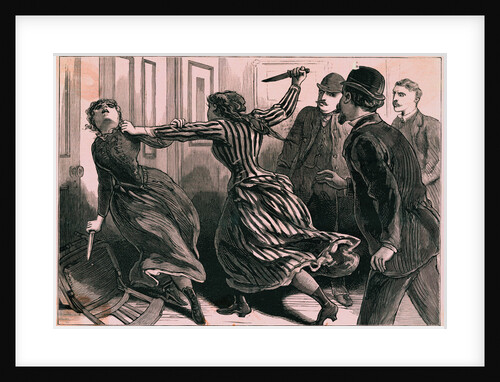Two Women Fighting with Knives by Anonymous