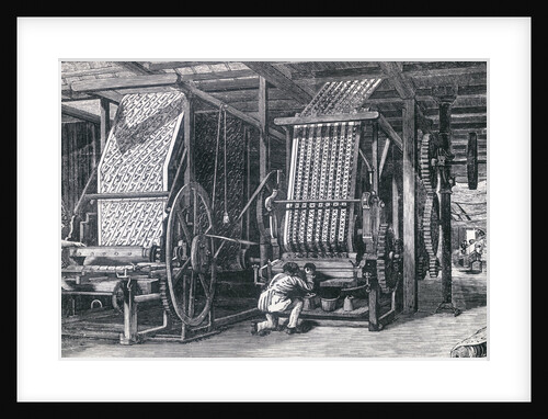 Illustration Depicting Calico Printing at a Factory by Anonymous