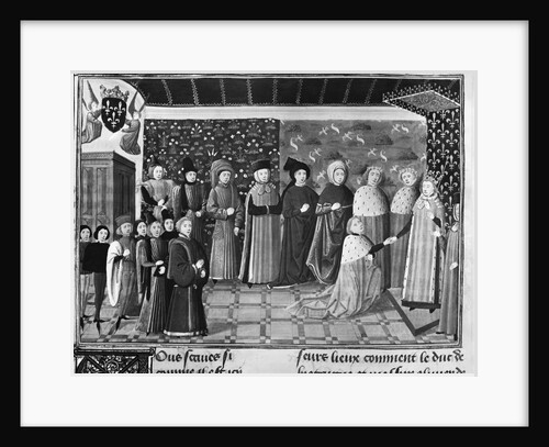 Manuscript Illustrating Lords Paying Homage by Anonymous