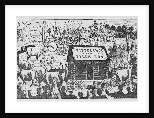 Illustration Showing Various Components of an Early American Political Barbecue by Anonymous