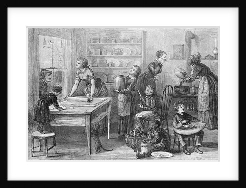 Women and Children Working in Kitchen by Anonymous