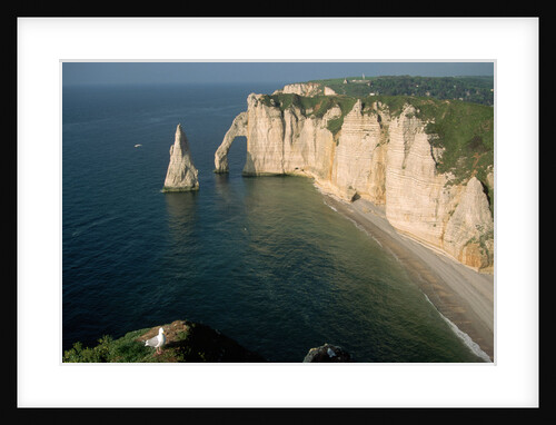 The Manneport Arch and Aiguille of Etretat Cliffs, France by Anonymous