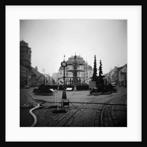 Scaffolding Around a Fountain in a Public Square by Anonymous